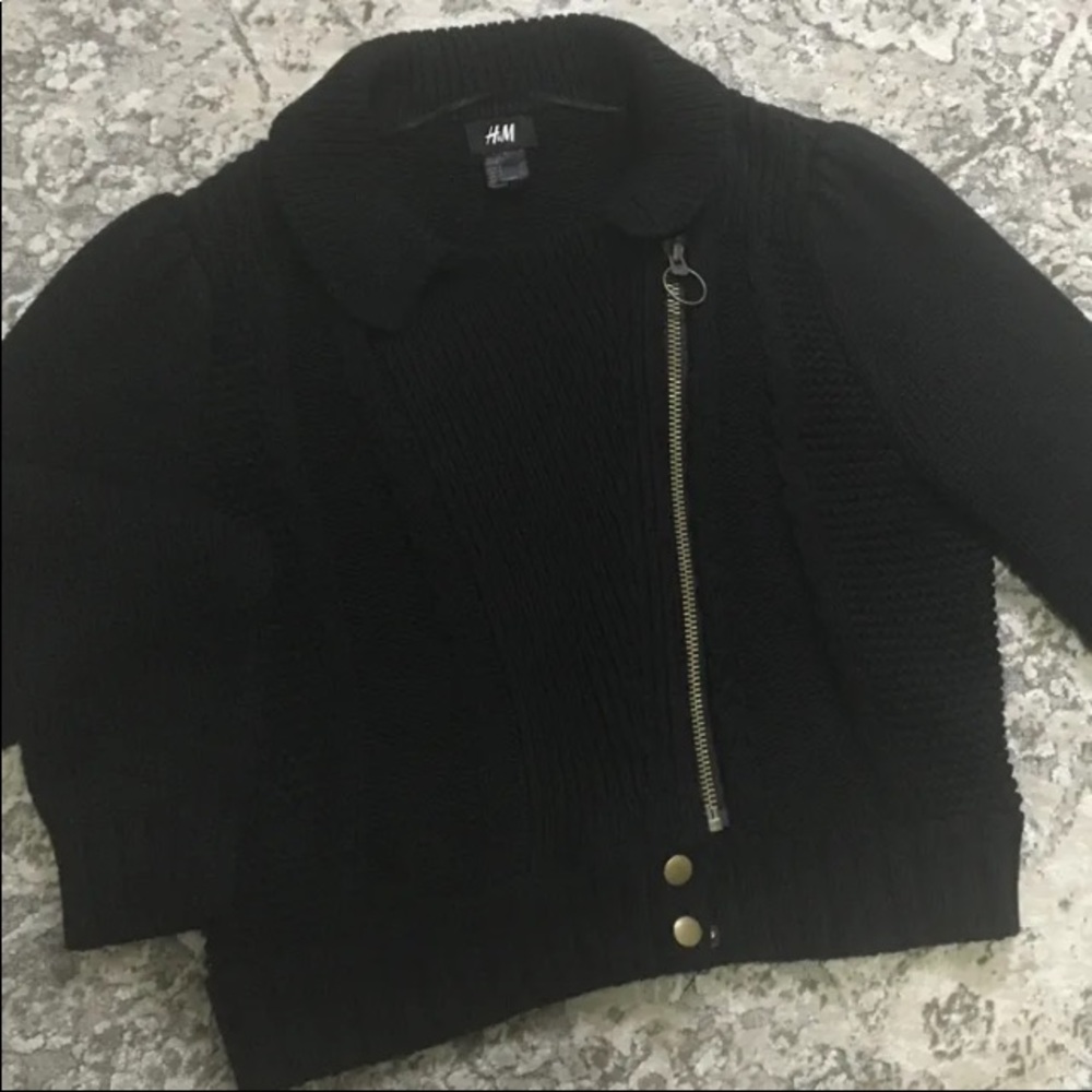 H&M moto style sweater jacket